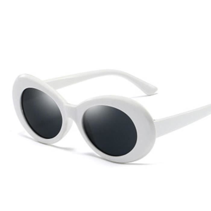Couleur blanche Lunettes de soleil Vintage pour femmes lunettes de soleil ovales de rappeur lunettes de nua Achat Vente lunettes de soleil Mixte Neuf Cdiscount