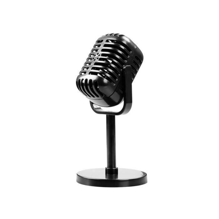 Microphone Rétro Vintage Faux – Modèle Classique Avec Support, Idéal Décor, Photobooth, Costume & Jeu De Rôle