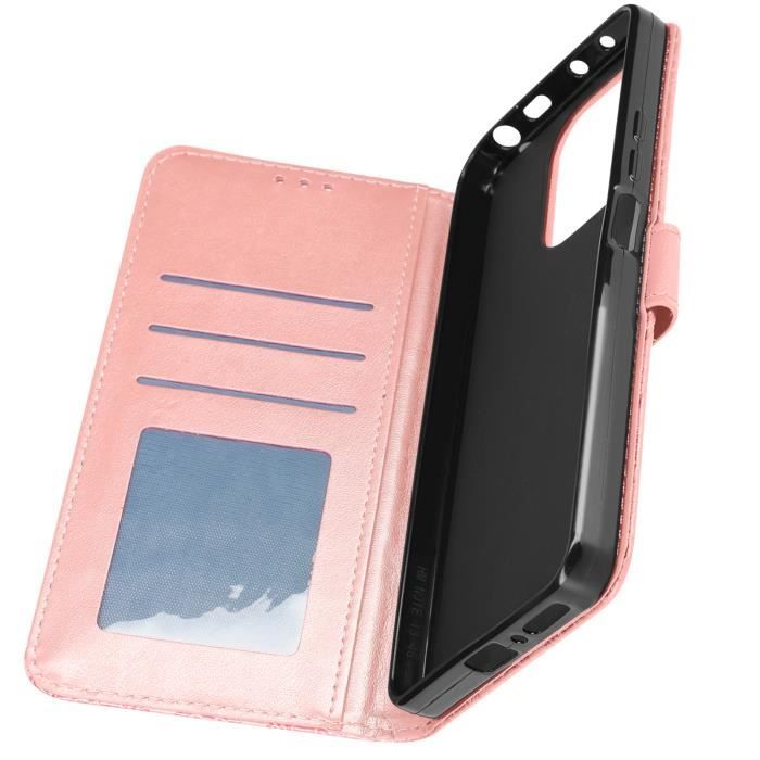 Housse Etui Portefeuille Diamant Universel M Rose Pour Polaroid Soho 5 4g