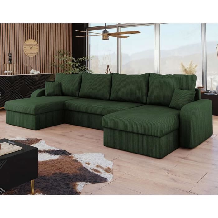 Canapé d'angle 7 places Velours Moderne Confort Promotion