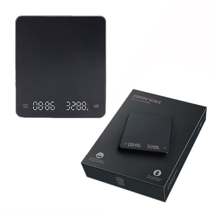 Balance De Cuisine Numérique 2000 G / 0,1 G - Rechargeable, Précision Haute - Pour Café, Barista, Cuisine - Affichage LED, Surface Facile à Nettoyer