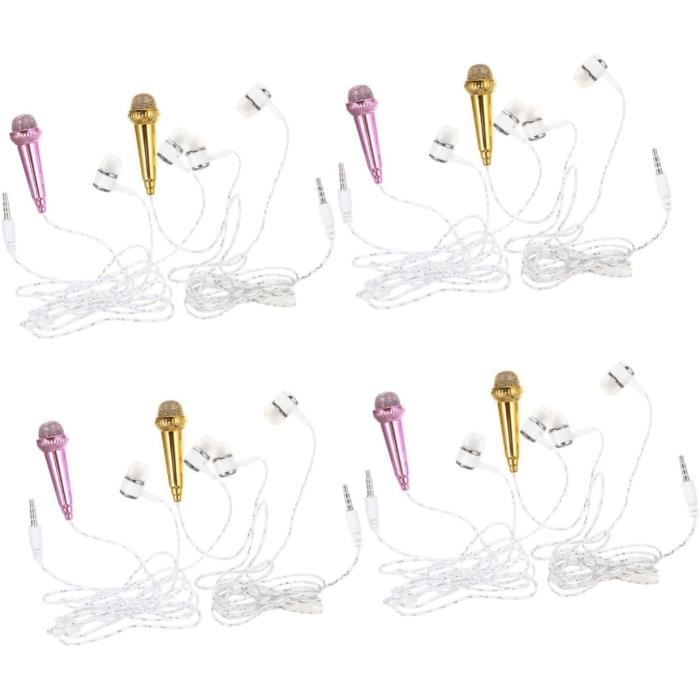 Facmogu Lot de 8 faux microphones accessoires, jouet microphone factice pour jeu de simulation, microphone accessoire en plastique pour enfants, micro