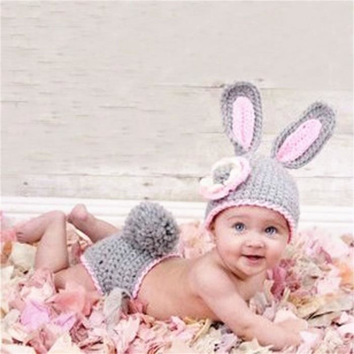 Bébé Déguisements Costume Crochet Tricot Style Cowboy 0~3 Mois garçon/fille Photographie