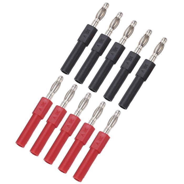 Lot De 5 Adaptateurs Fiches Banane 4mm Vers 2mm - En Laiton Et PA - Pour Multimètres, Instruments électroniques - 5 Couleurs - 8