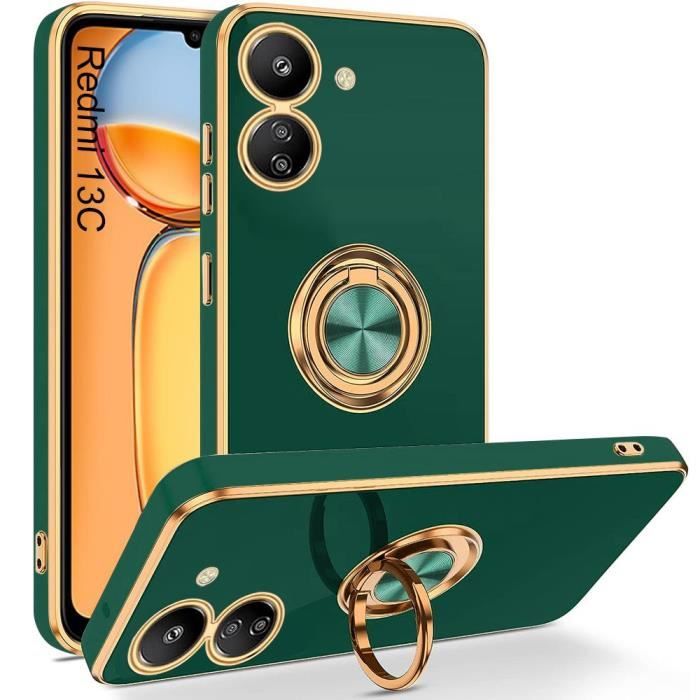 Custodia Per Redmi 13C 4G Con Supporto Astronauta - Cover In Silicone TPU Morbido Antiurbo - Disegno Cartoon (Verde)