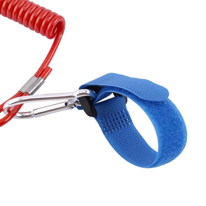 MAGT Paddle Leash Élastique 189cm - Laisse De Sécurité Pour Canoë, Kayak, SUP - Mousqueton Plastique, Résistant - Rouge