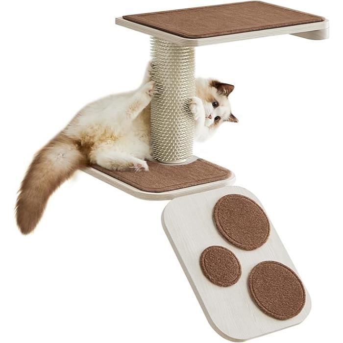 Meilleurs prix pour Escaliers pour Chat - FEANDREA - Étagère Murale - Tapis en Feutre Lavables - Marron Avoine et Marron Café