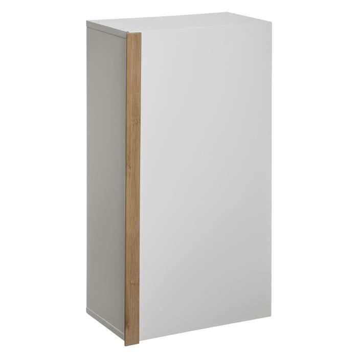 Meuble Haut De Salle De Bain Bambou Lea Blanc Autres Blanc Achat