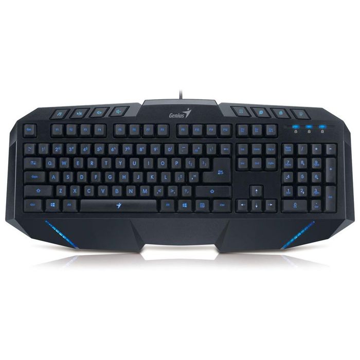 Clavier de gaming GENIUS KB-G265 – Filaire – Rétroéclairé Bleu – Concentrateur USB 2 ports