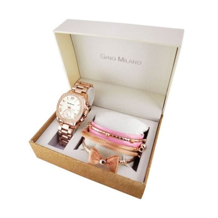 GINO MILANO MWF14 025C Coffret Montre et Bracelets M tal Rose