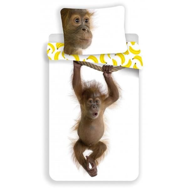 orangoutan parure de lit singe hous blanc achat vente housse de couette et taies cdiscount
