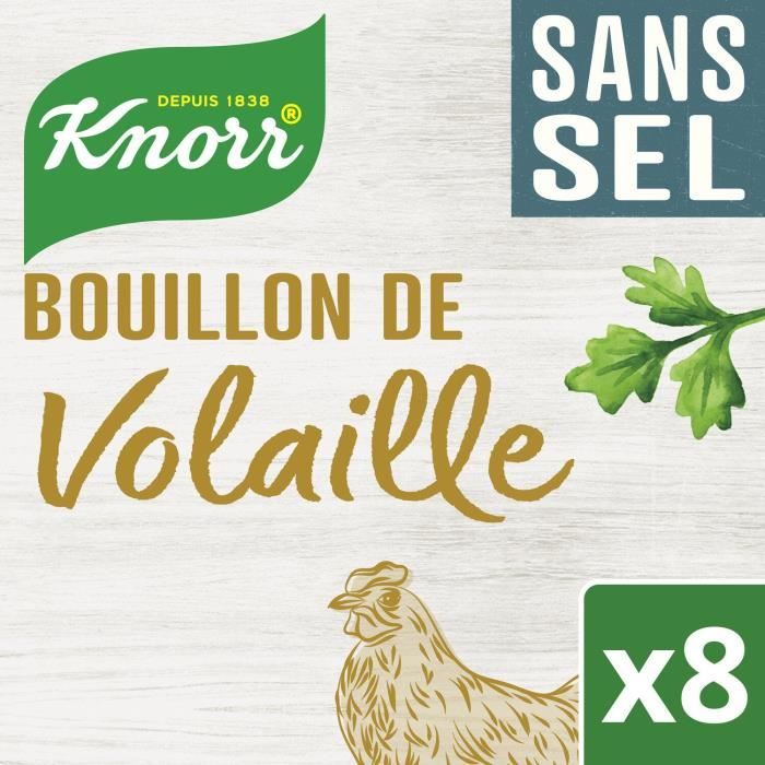 LOT DE 3 KNORR Bouillon de Volaille Sans Sel Bouillons boite de