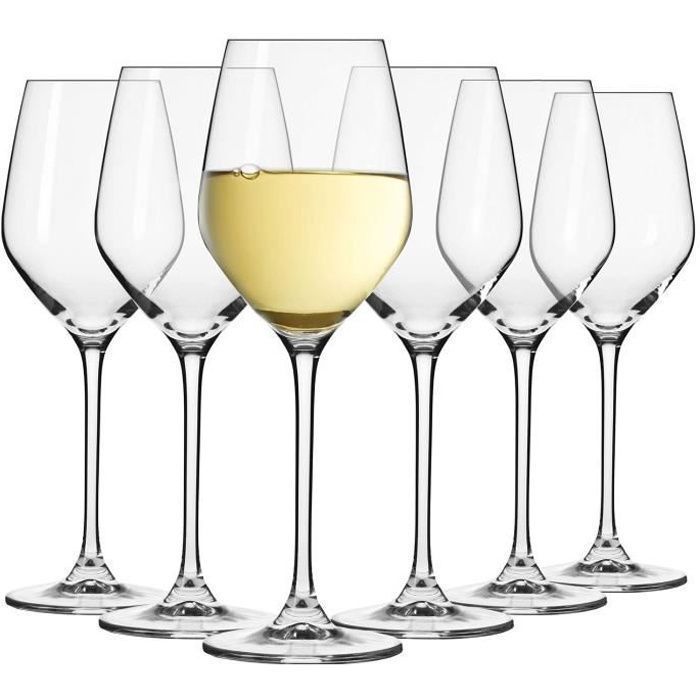 Lot De 4 Verres à Vin Blanc Glasmark KROSNO - 270 Ml, Verre Transparent, Lavable Au Lave-vaisselle