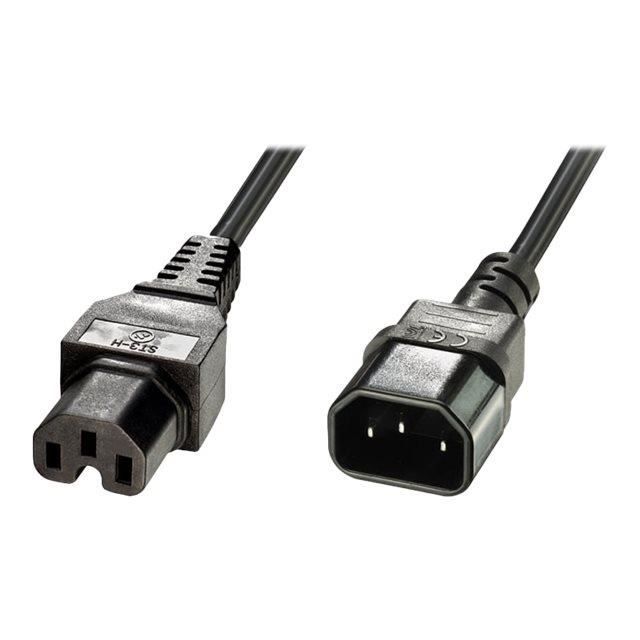 Lindy Hot Condition Type Rallonge de câble d'alimentation IEC 60320 C14 pour IEC 60320 C15 2 m moulé noir