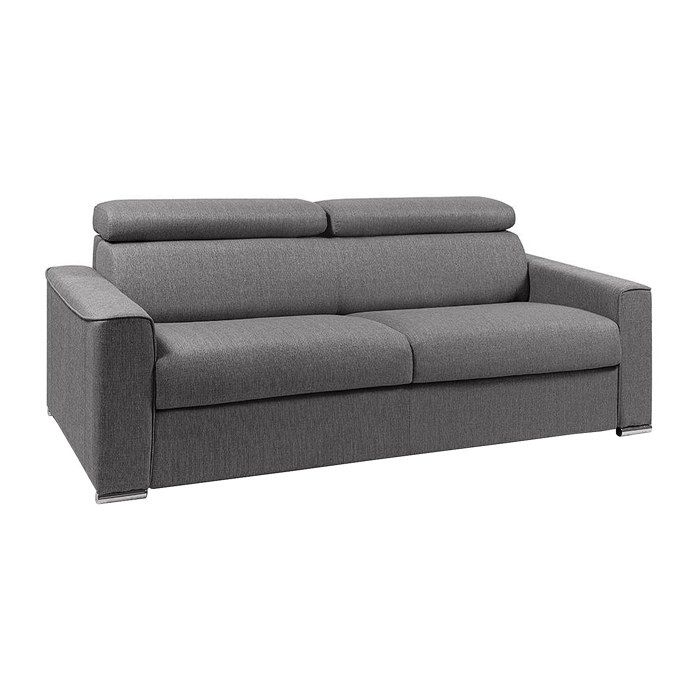 Canapé 4 places convertible express en tissu VIZIR - Gris - Couchage 160 cm Canapé 4 places convertible express en tissu VIZIR - Gris - Couchage 160 cm
