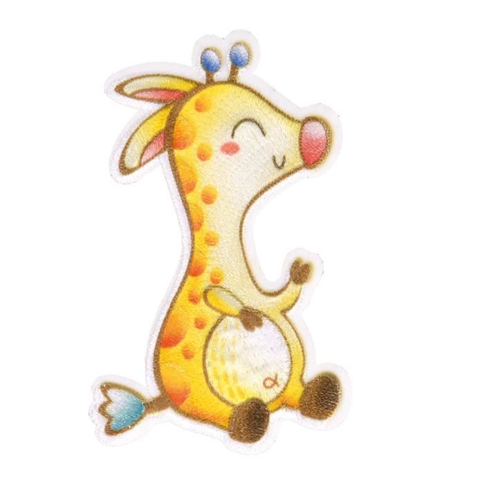 Patch Thermocollant Girafe Avec Lunettes - 5.5x7.5cm, à Coudre Ou à Repasser, Déco Vêtements, Sacs