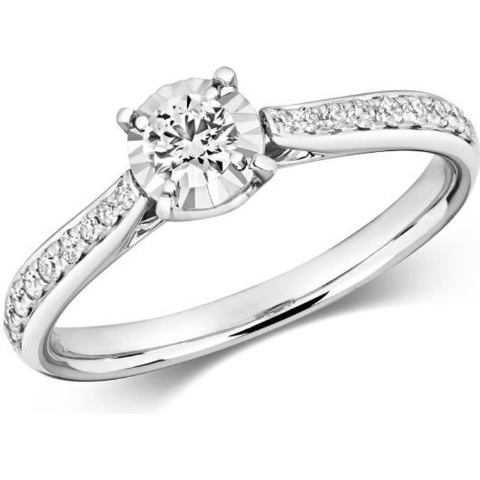 Details about   0.10Carat Claw Set Round Brilliant Cut Diamonds Wedding Ring in 18K White Gold