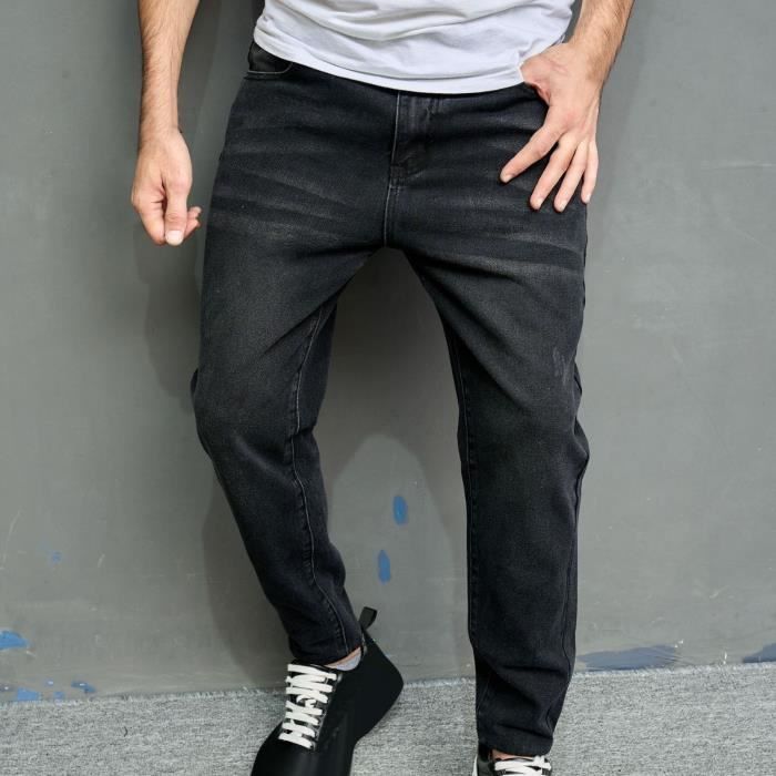 Pantalon noir troué best sale