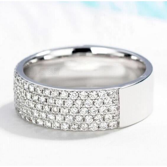 Bague De Fiancailles Pour Homme En Argent Sterling Avec Zircons
