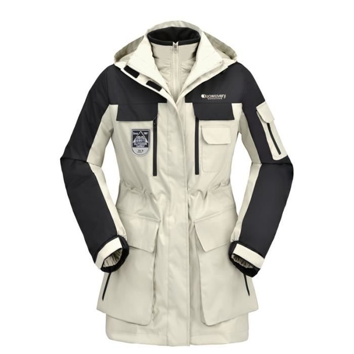 Blouson de Ski Homme Femme ensemble 2 pieces hiver a capuche Combinaison de Ski Doudoune Homme Femme respirant de Marque Vetements