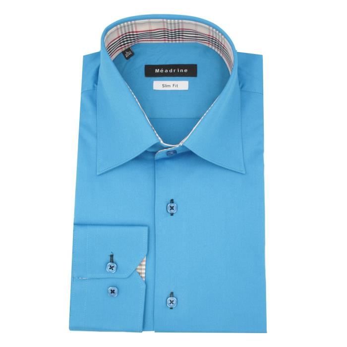 chemise homme turquoise