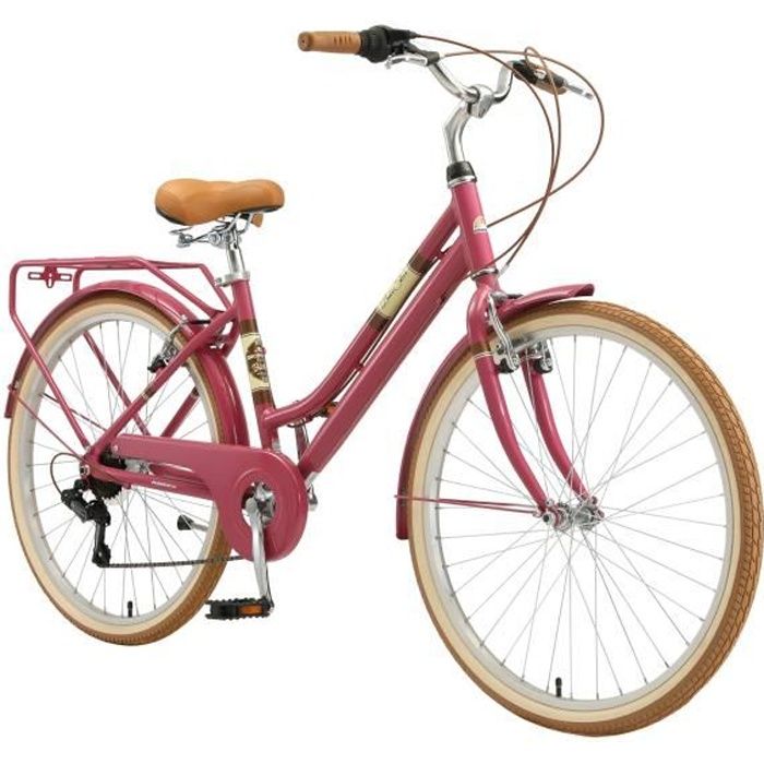 Vélo de ville BIKESTAR 26 pouces 7 vitesses Shimano pour femmes - Berry