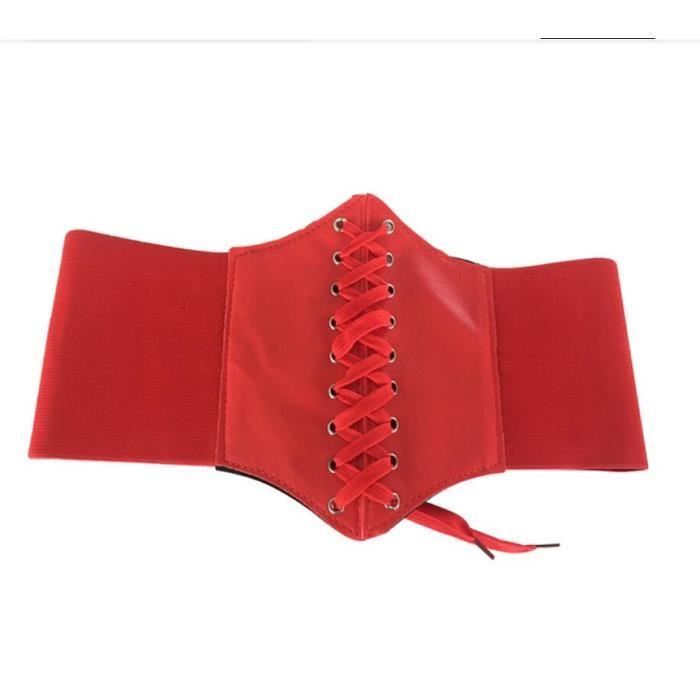 Ceinture LH Corset large en cuir PU Rouge Femme Fashion