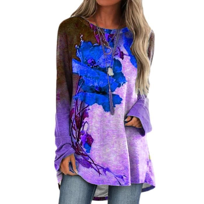 T shirt manche best sale longue oversize femme