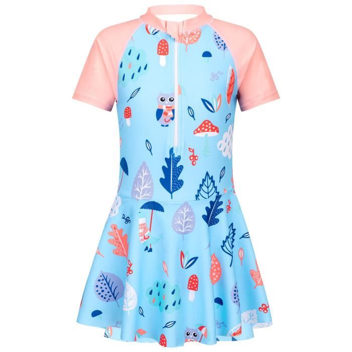 Maillot De Bain Deux Pièces Fille Enfant - Bikini Top Bandeaux Et Culotte Volantée - Polyester - Tailles 1-16 Ans - Pour Plage, Piscine