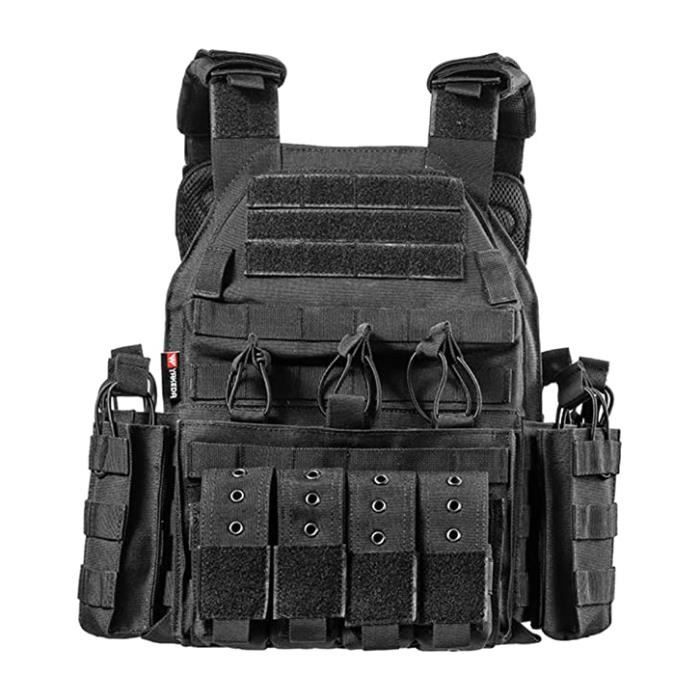 Gilet tactique pour homme WOVTE，en plein air pour CS Airsoft Paintball  Wargame Version mise à jour - Noir - Cdiscount Sport