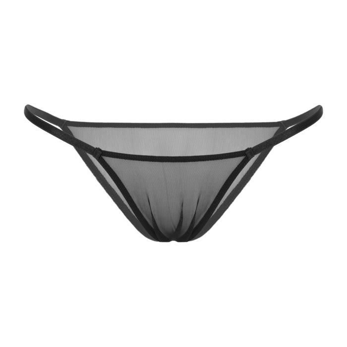 Slip transparent 2025 noir femme