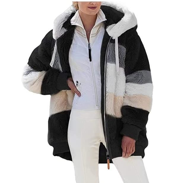 AEGJEGVD Veste Sweat Femme Polaire Chaud Sweats à Capuche ZippéE Doublure Hoodies Sweatshirt Hiver Manteau En Peluche ÉPaissir Doux Chic Ample DéContractéE Outwear Manteaux Blouson Pas Cher