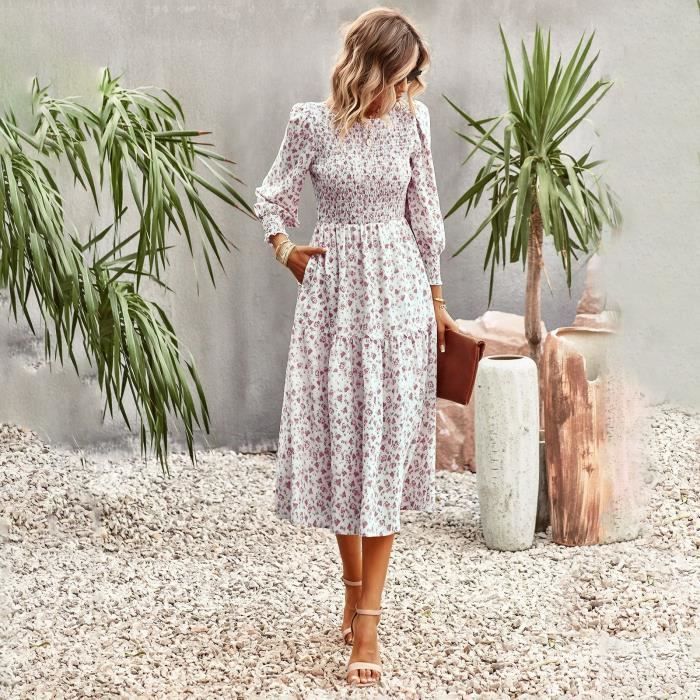 Robe femme chic Mode elegant Vacances a la plage Boheme style Blanc DICK Blanc Cdiscount Pret a Porter