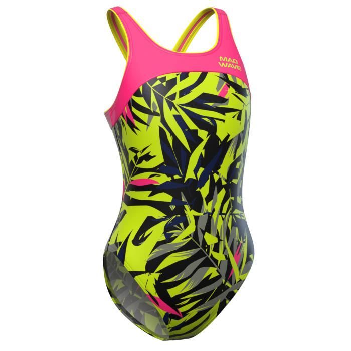 Maillot De Bain Une Pièce Arc-en-ciel Synthwave – Style Rétro Années 80, Coloré Vibrant, Taille M