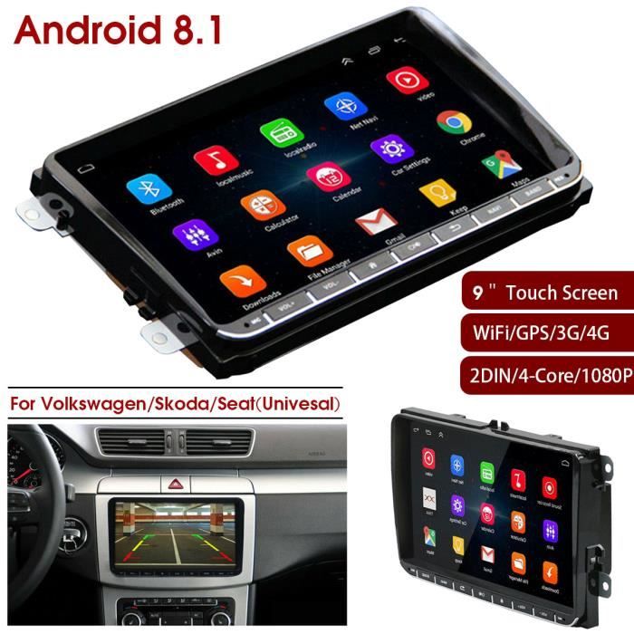 NEUFU 9 Pouces 4-Core 1+16G Android 8.1 Auto GPS Navigation Écran Tactile  Réglable Pour Volkswagen Skoda Autoradio Stéréo MP5 Wifi - Cdiscount  Informatique