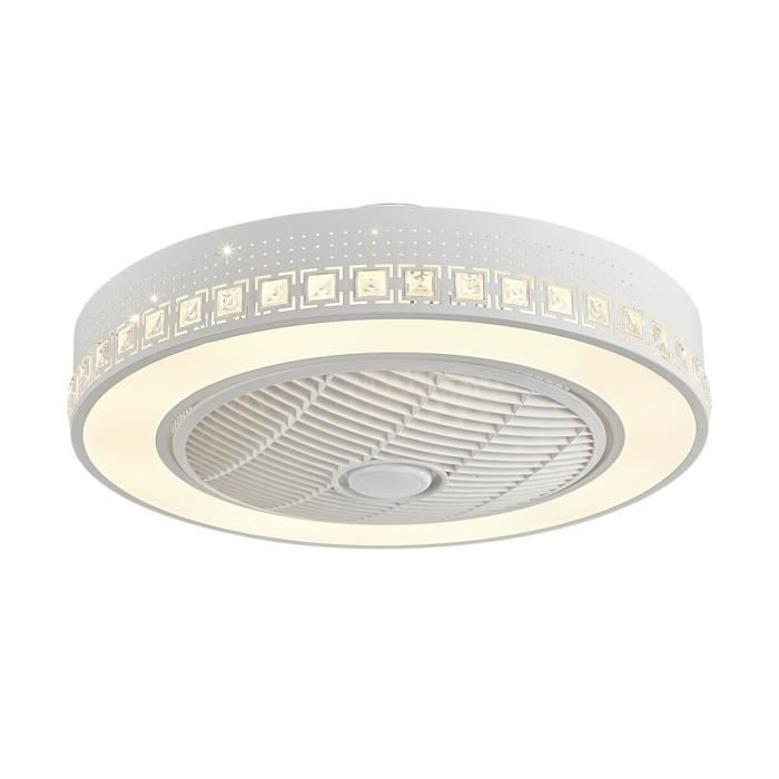 Lustre de ventilateur de plafond moderne à DEL de 23 po à intensité variable 3 lampes rondes
