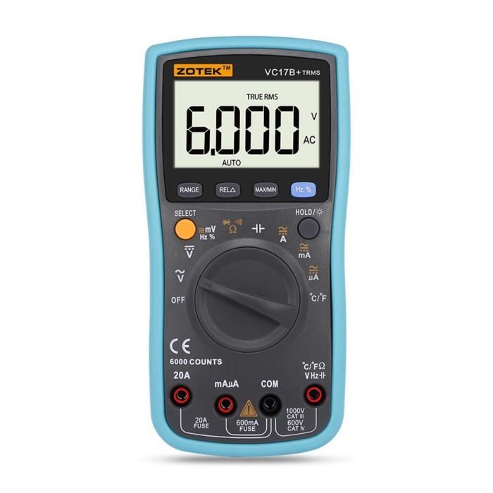 Multimètre Numérique Professionnel Irfora V9 6000 Comptes - 2000V, NCV, Test De Température - Idéal électricien, Mineur, Bricoleur - 3