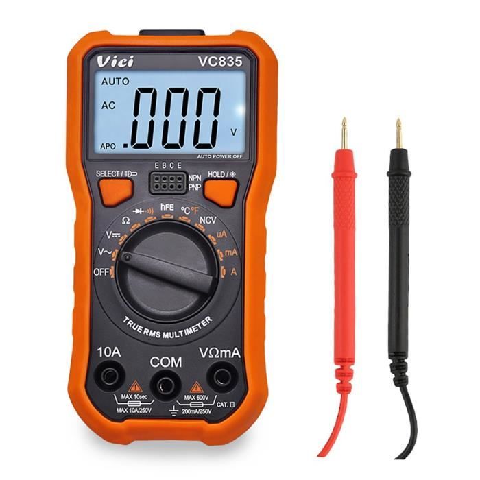 Mini multimètre numérique, testeur de poche universel, voltmètre ampèremètre Ohm testeur DT830B (120X68X22mm