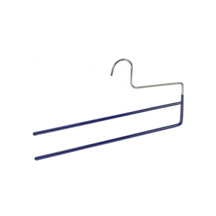 Lot De 5 Cintres Double Barre Pour Pantalons - Extrémités Ouvertes Antidérapantes, Gain De Place (noir)