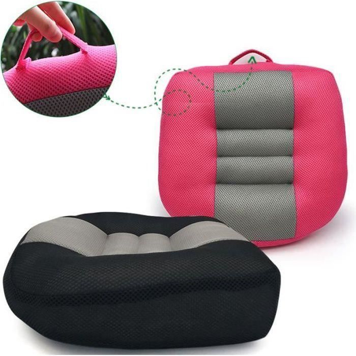 Coussin Rehausseur De Siège De Voiture Confortable - Dimensions 33.5x37x2-7.2cm, Gris, Matière Lin/polyester, Neuf