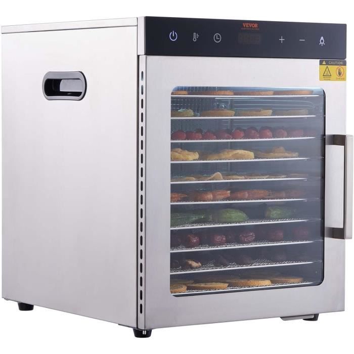 Déshydrateur Alimentaire 250W avec Thermostat Réglable, Déshydrateur de