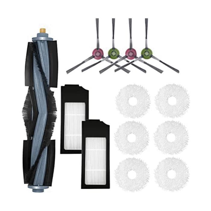 Kit Accessoires Aspirateur Robot W11 - 6 Brosses Latérales + 6 Filtres - Nettoyage Complet