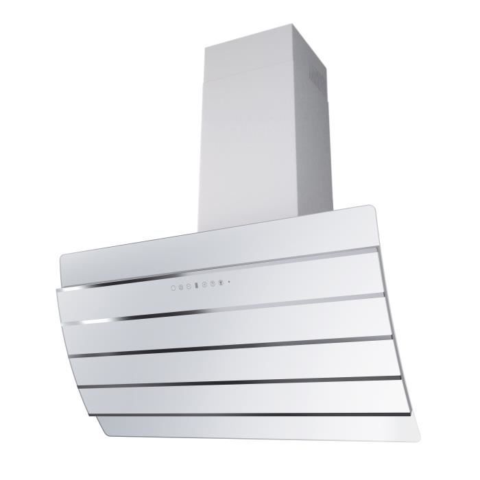 SOGELUX HCBA90BF Hotte inclinée Verre Blanc + Inox - Achat ...