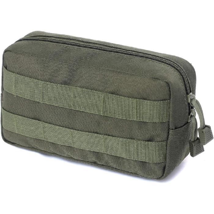 Pochette EDC Molle In Nylon - Portafoglio Compatto Con Moschettone, Verde Oliva, 9x11 Cm - 3