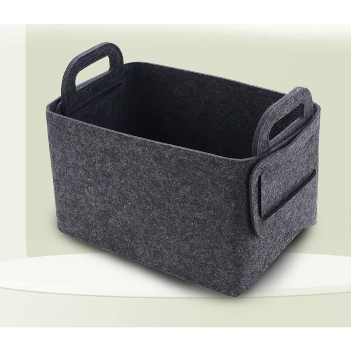 Lot de 2 sacs en feutre gris clair pour provisions, bûches de cheminée, panier à journaux (gris clair
