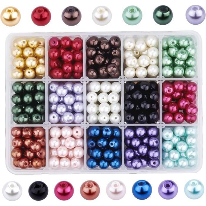 Perles Pour Bracelet DIY - 800+ Pièces - 8mm - Verre Acrylique - Lettres Incluses - 16 Couleurs