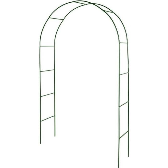 Arche de jardin pour plantes grimpantes - TERRE JARDIN - Métal laqué vert - Largeur 1,40m - Hauteur 2,40m