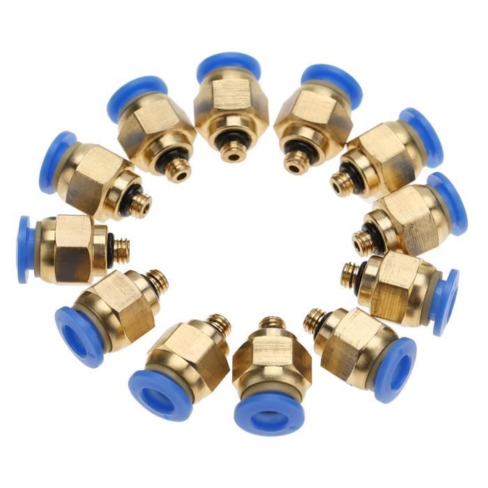 20pcs 1/4" Tuyau 4PTmm Pousser Connecteur Droit Pneum