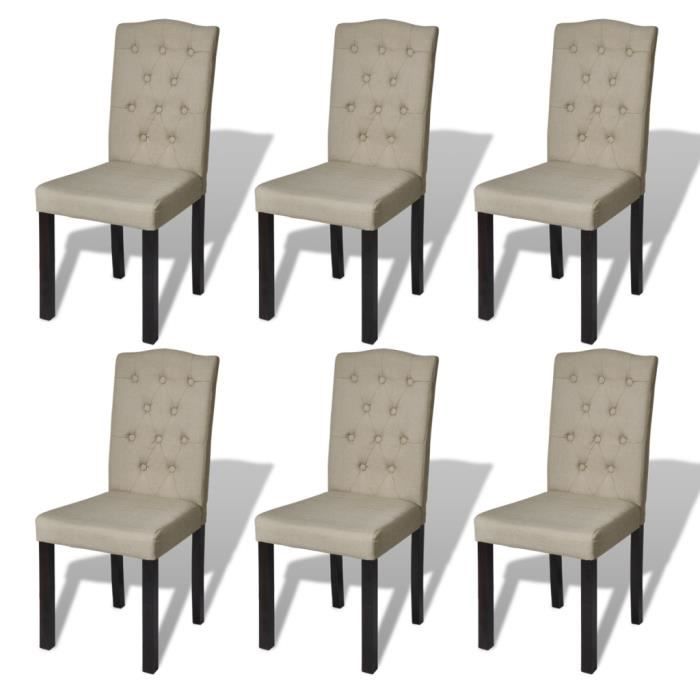 6PCS Chaises classique de salle à Manger ou salon conception