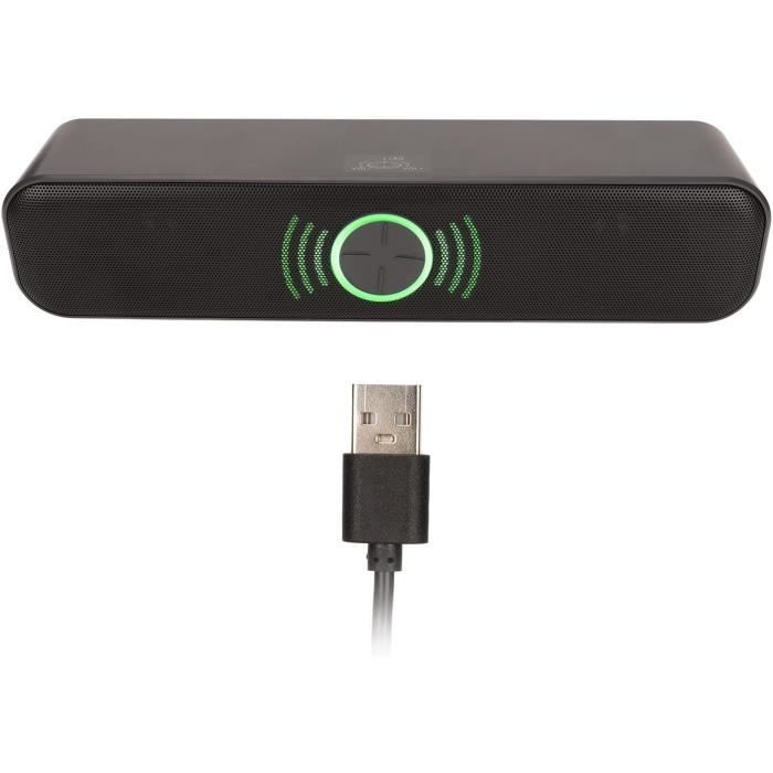 ENHANCE SB1 Barre De Son USB Pour PC - 10W, LED, Prise Casque - Design Sous Moniteur
